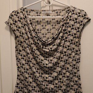 Liz Claiborne Cap-Sleeve Cowel-Neck Top